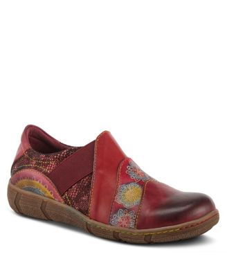 L Artiste Women s LATA Hand-Painted Closed Back Shoe with Removable Footbed and Geometric Multicolor Design