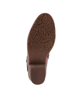 Women's Daintylady Western Ankle Boots with Hand-Painted Floral Embossing, Studded Belt Detail – Feminine Cowgirl-Inspired Comfort Booties