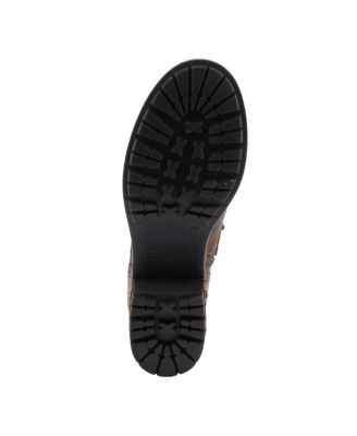 Women's Kisha-Boss Tall Leather Combo Boots with Lace-Up Front, Inside Zipper, Stretch Strap, and Lug Sole