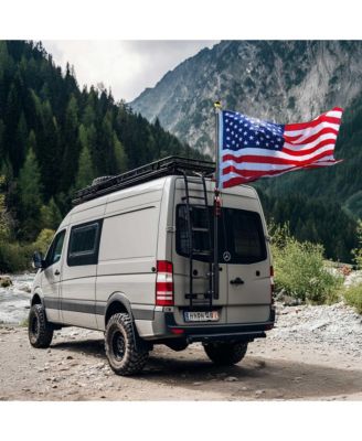 RV Ladder Mounted Flagpole Holder Camper Trailer Truck Fits 1" to 2 3/8" Pole