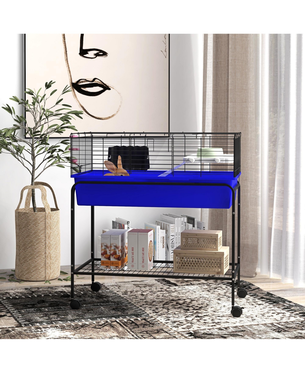 PawHut Small Animal Cage Guinea Pig, Hedgehog, Ferret,