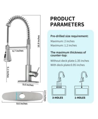 Pull-Down Stainless Steel Kitchen Faucet with 360° Swivel and Dual Spray