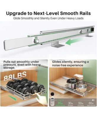 Pull out Cabinet Organizer,Heavy Duty Smooth Sliding Under Cabinet Shelves for Pots and Pans,Roll out Drawers with Thickened Chrome Plating,Slide out Drawers for Home Kitchen Pantry(15"W X 21"D)