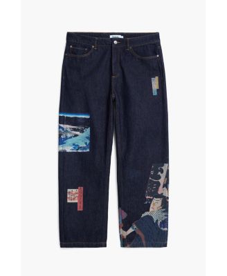 Men's Oriental printed jeans