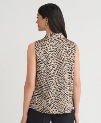 Women's Petite Printed Sleeveless Top