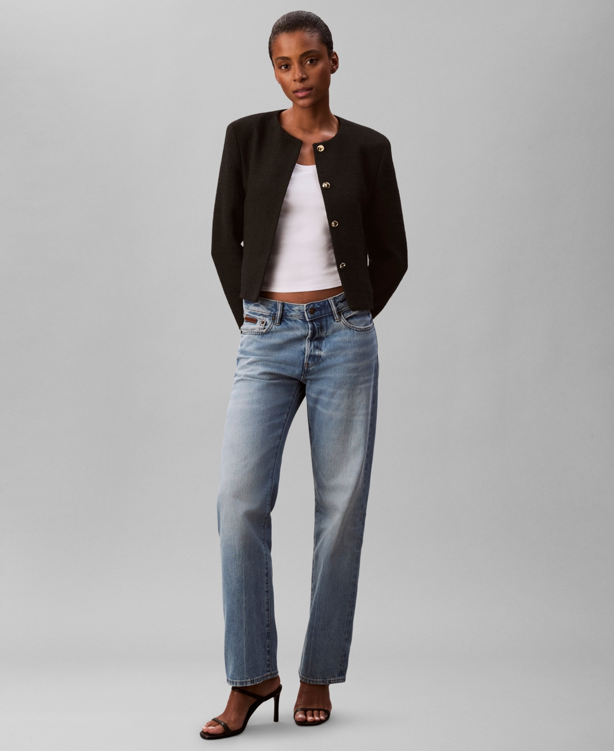 Calvin Klein Women's Long Sleeve Tweed Jacket