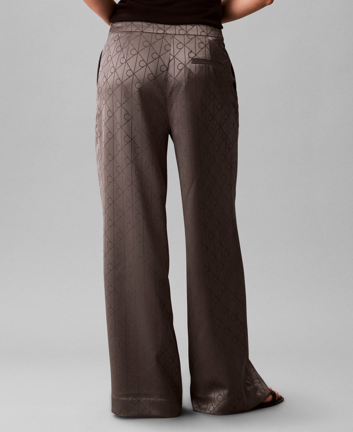 Calvin Klein Women's All-over Print Wide Leg Trousers In Animal Print