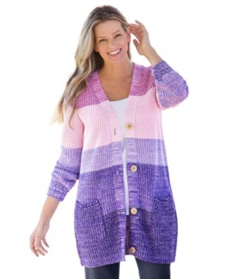 Plus Size Ombre Shaker Cardigan