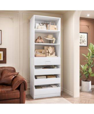 21.3'' Freestanding Closet Organizer System with 4 Drawers and Shelves