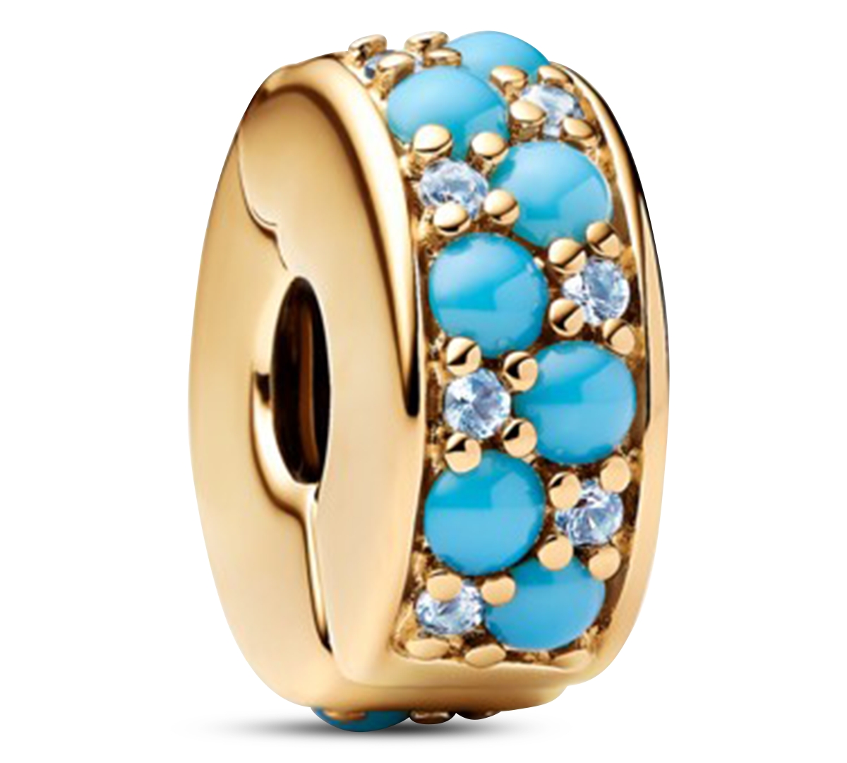 Pandora Aqua Blue Clip Charms In Blue