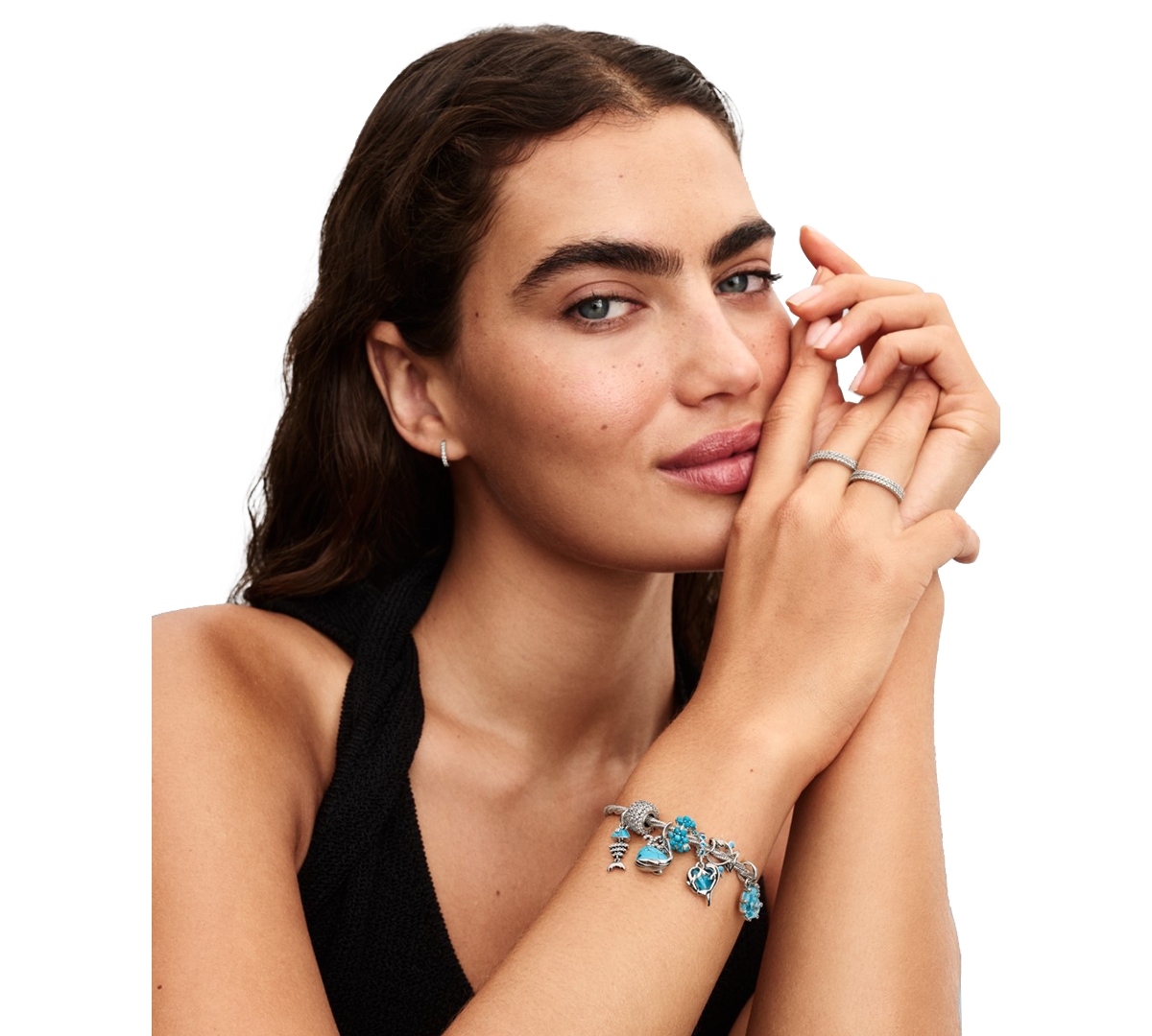 Pandora Openwork Fish Charms In White