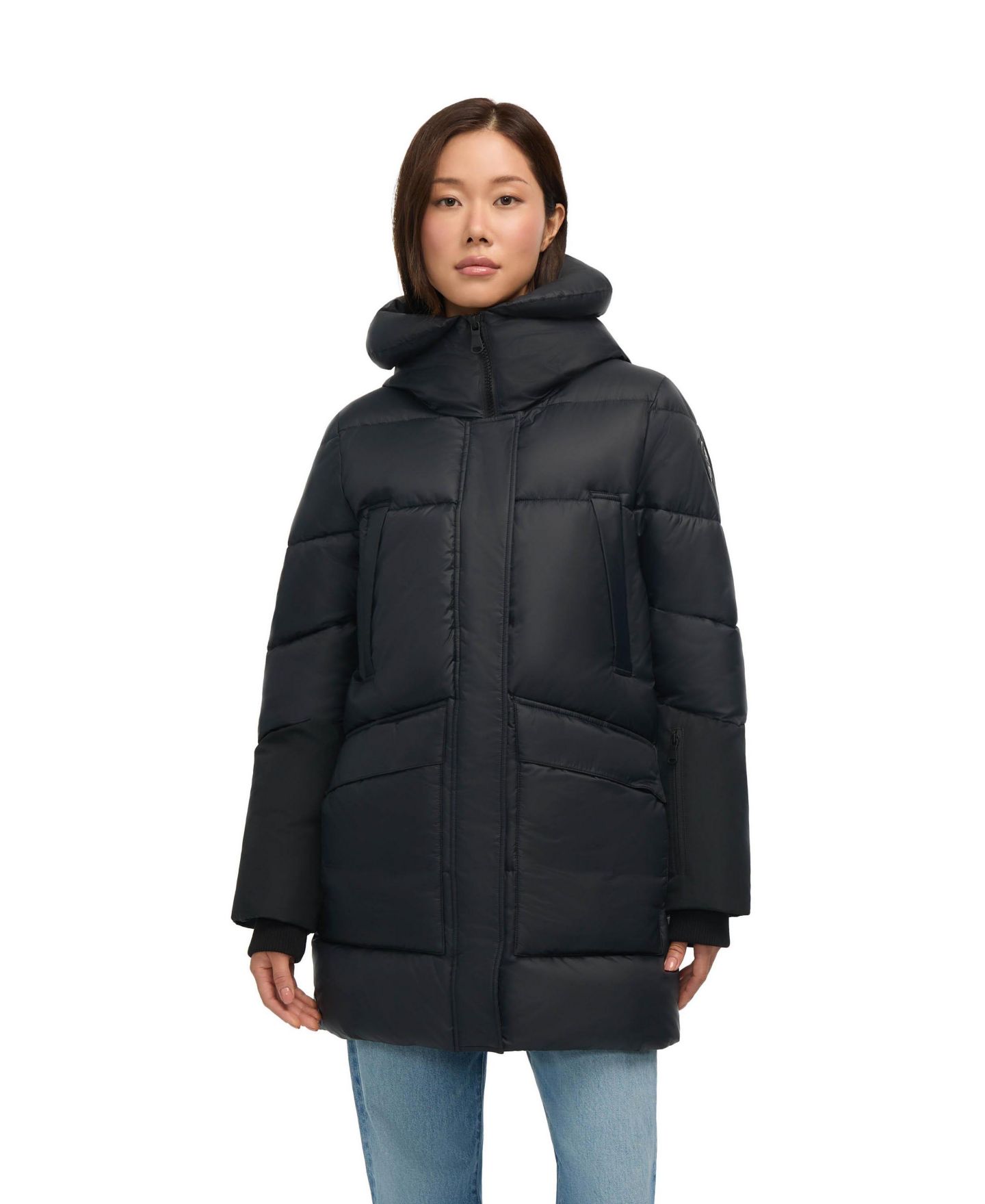 Женская куртка PAJAR Heirani Mid-Length Quilted Parka Puffer with Oversized Hood, цвет: Чёрный — фото 1