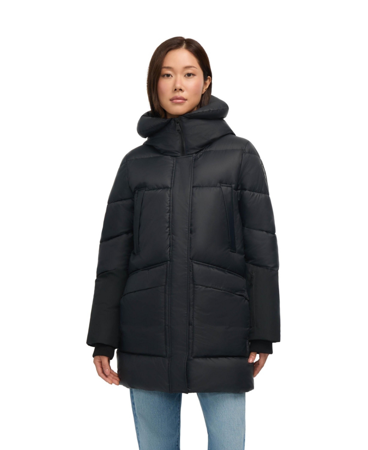 Pajar Heirani Mid-length Quilted Parka Puffer With Oversized Hood In Animal Print