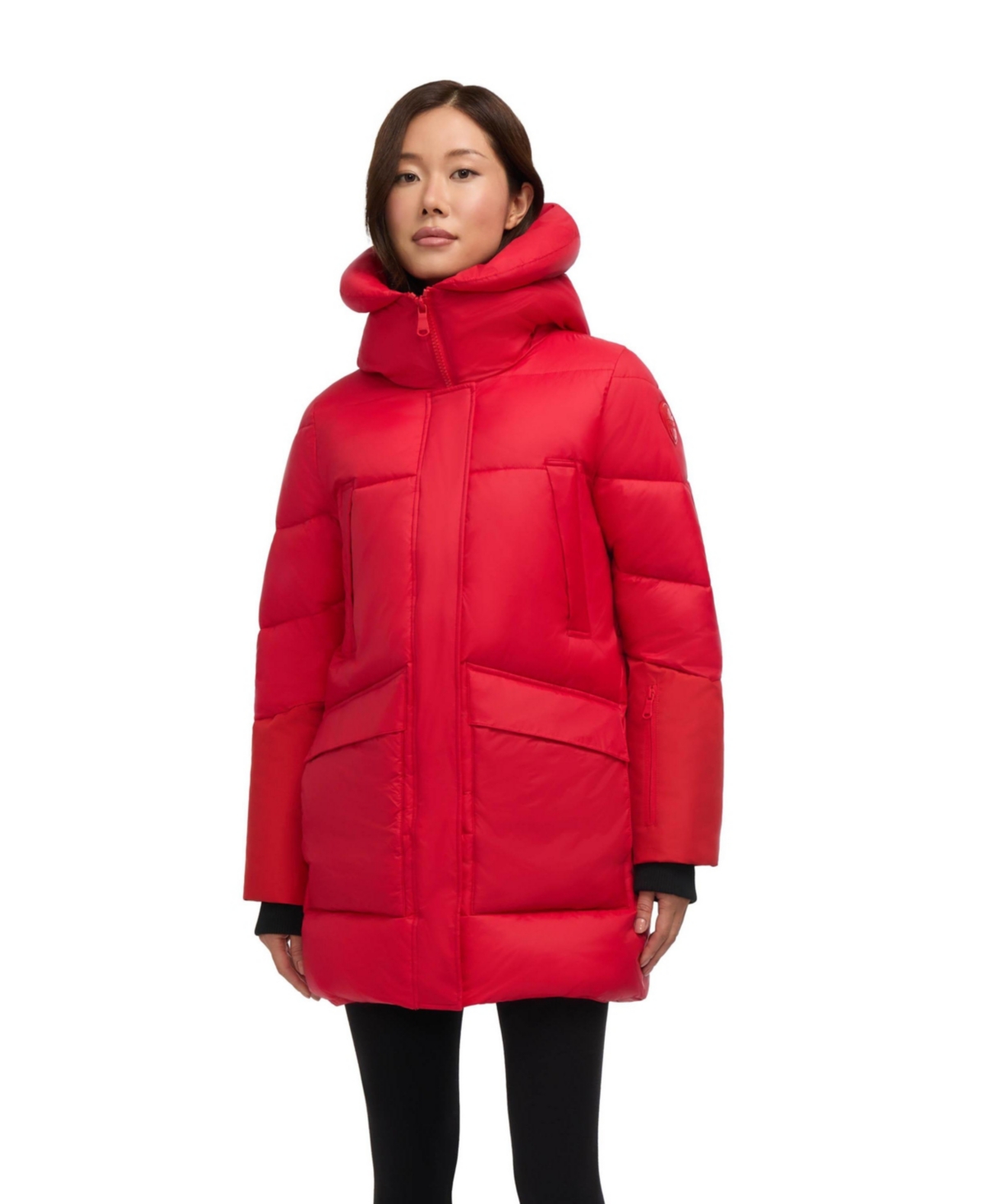 Pajar Heirani Mid-length Quilted Parka Puffer With Oversized Hood In Animal Print