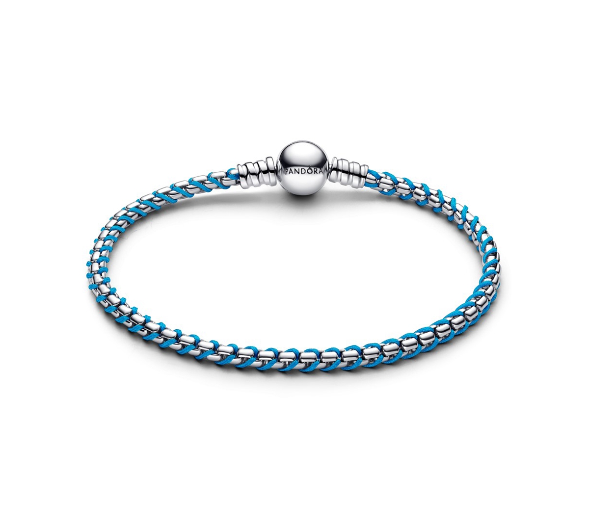 Pandora Blue Cord Snake Chain Bracelet In Multi