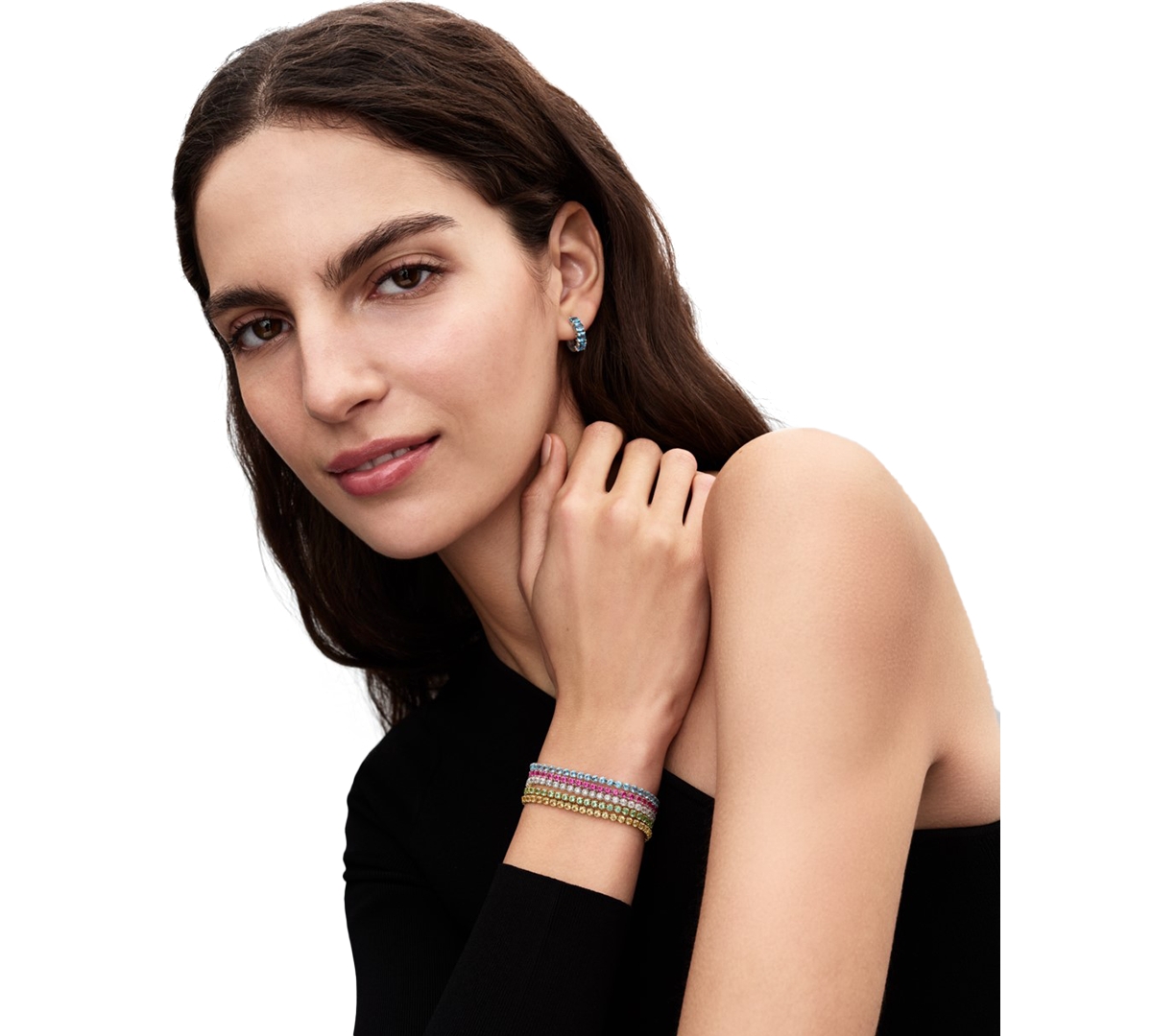 Pandora Sparkling Pink Tennis Bracelet In Multi