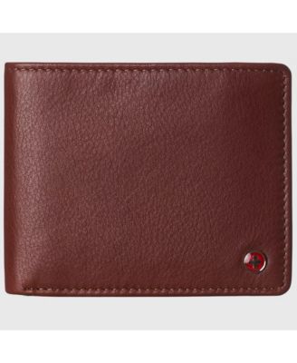 Mens Commuter RFID Bifold Wallet 2 ID Windows Divided Bill Section