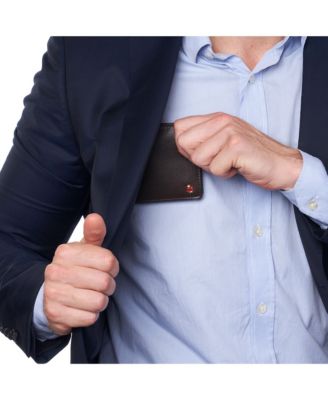 Mens Commuter RFID Bifold Wallet 2 ID Windows Divided Bill Section