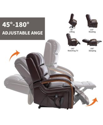 Lift Chair Dual Motor Infinite Position Recliners Up to 350 LBS with Solid Wood Armrests and Heat Massage