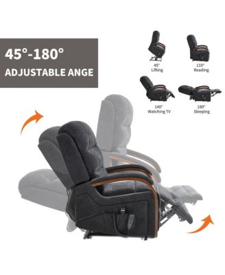 Lift Chair Dual Motor Infinite Position Recliners Up to 350 LBS with Solid Wood Armrests and Heat Massage