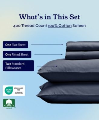 400 Thread Count Cotton Printed 4 Piece Sheet Set, Full Size