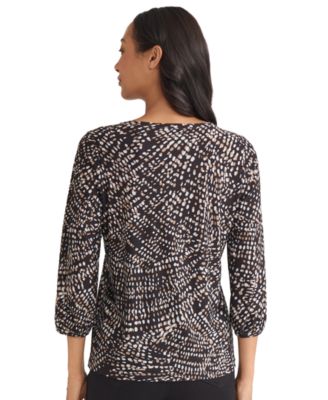 Petite Puff Cuff Crewneck Top