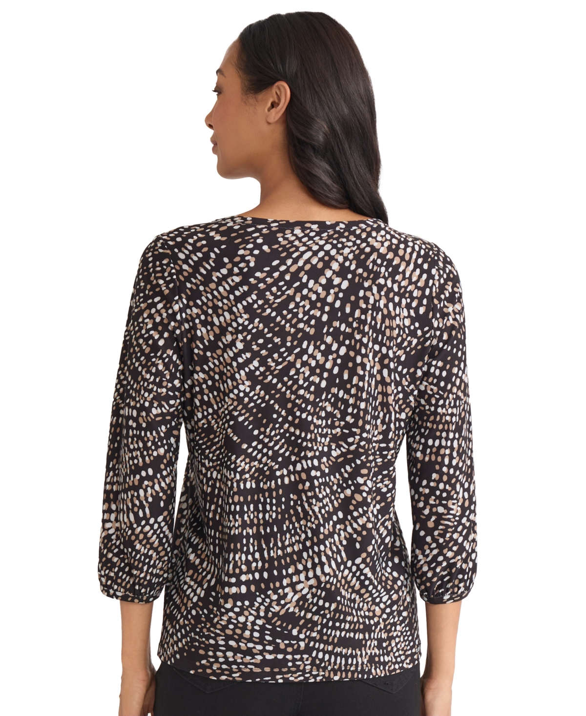 Jones New York Scattered Dot Top In Brown