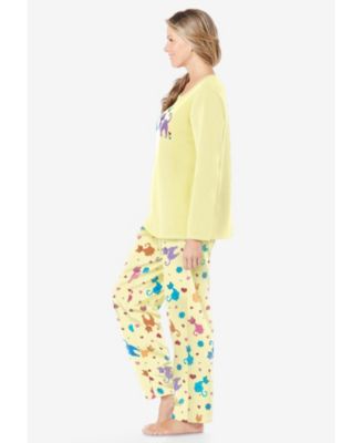 Women's Dreams and Co. Long Sleeve Knit PJ Set