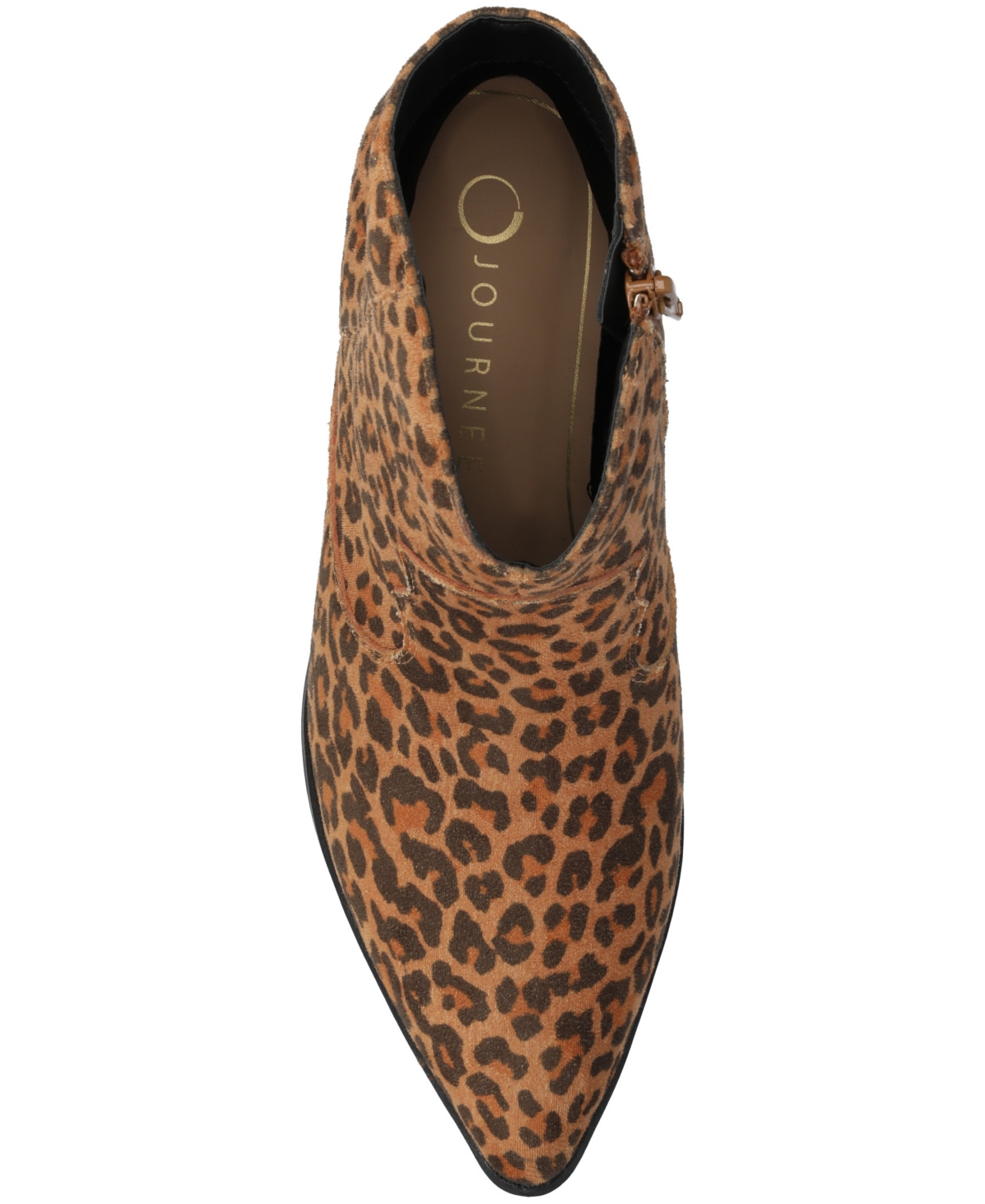 Journee Collection Women's Taliah Cuban Heel Comfort Ankle Booties In Animal Print