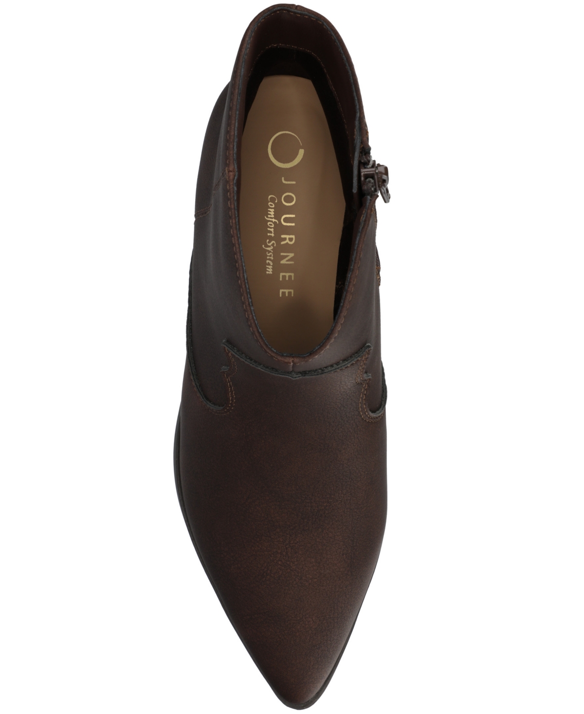 Journee Collection Women's Taliah Cuban Heel Comfort Ankle Booties In Brown