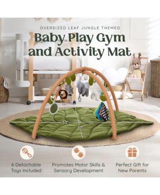 Baby Activity Gym – Sensory Play Mat with Hanging Toys for Sight, Touch & Sound – Portable & Easy Setup for Indoor or Outdoor Baby Play