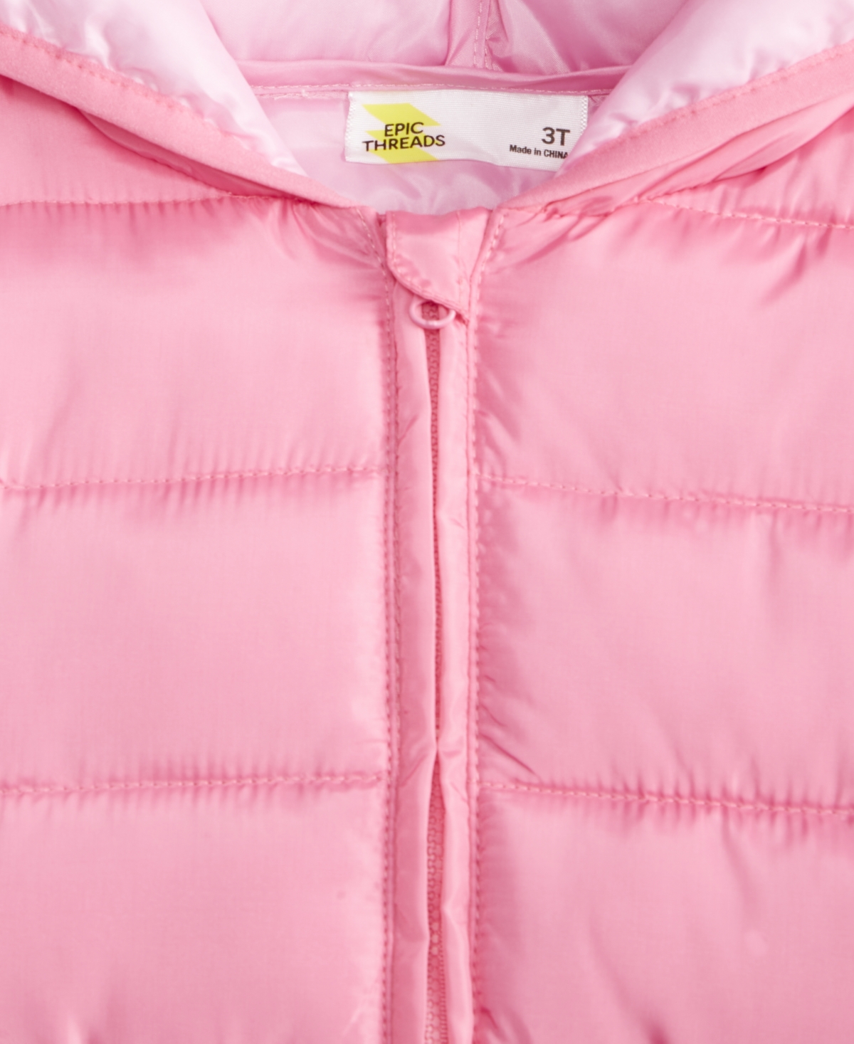 Epic Threads Girls Toddler 2t-4t Long-sleeve Puffer Jacket, Macy's Exclusive In Pink