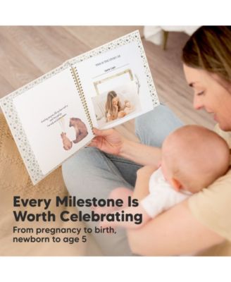 Craft Baby Memory Book, First 5 Years Baby Books, 90 Pages Keepsake Milestone Journal for Baby Girls, Boys