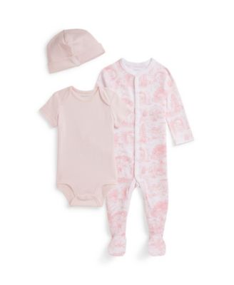 Baby Boys and Girls Toile Cotton 3-Piece Gift Set
