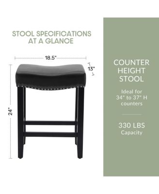   1 Pc   Upholstered   24" Saddle Seat  Counter Stool