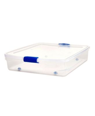 56 Quart 2 Pack Underbed Secure Latching Clear Plastic Storage Container