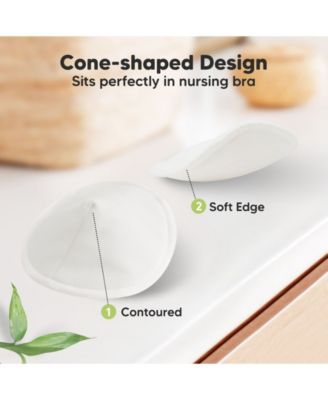 14pk Organic Nursing Pads, Washable Breast Pads + Wash Bag, Reusable Nipple Pads