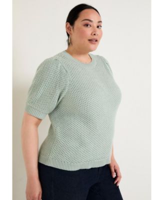 Women's June + Vie Puff-Sleeve Knit Sweater