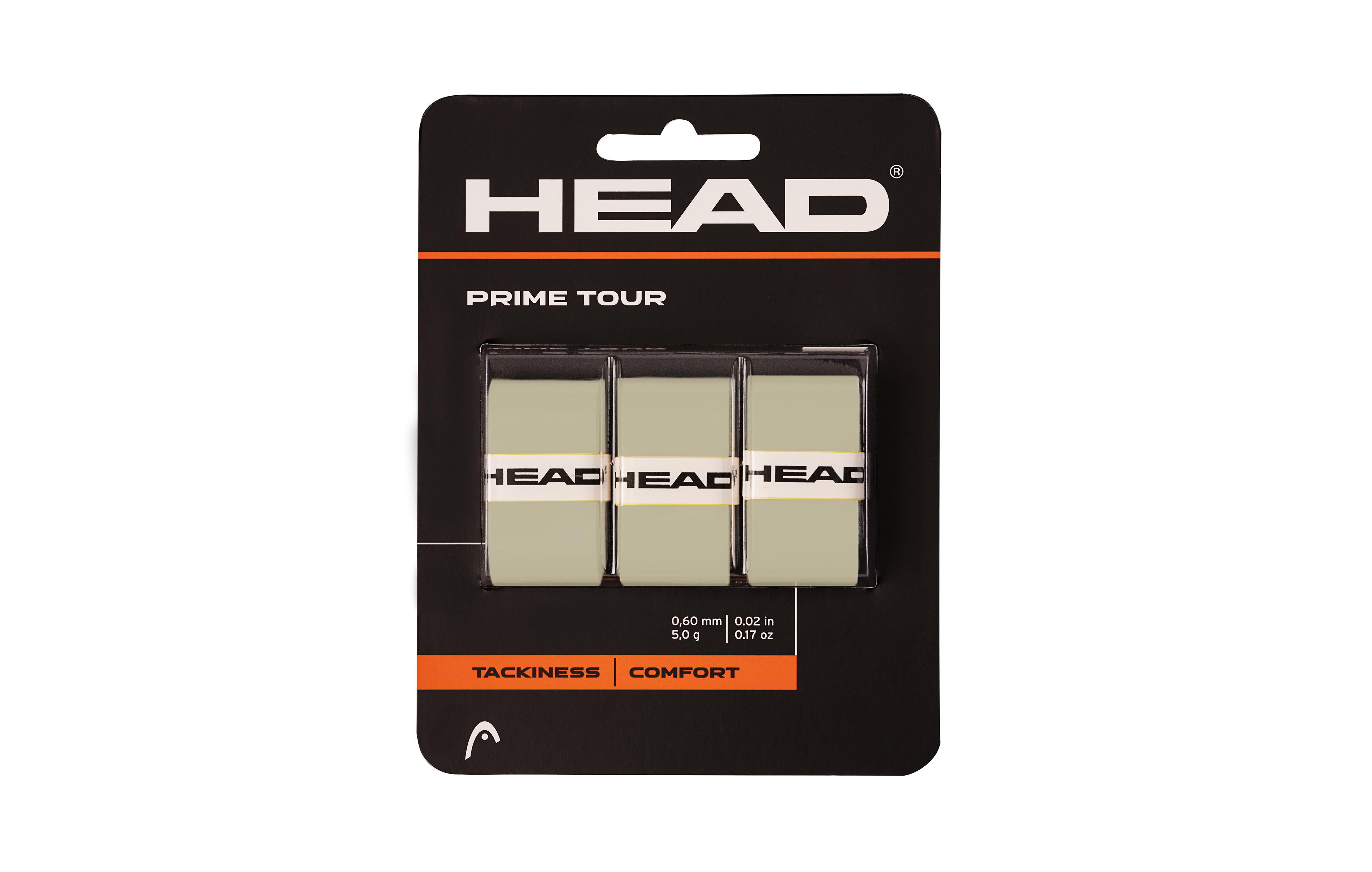 Head Prime Tour 3 Pack Grey Overgrip - Grey