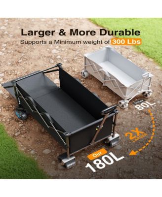 Single-drive foldable electric multi-functional sports equipment trolley: Equipped with 360° all-terrain capability, dual 300-watt motors and 6.5-inch all-terrain tires - suitable for camping, gardening and shopping trips.