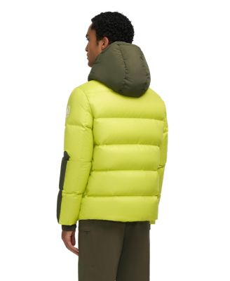 Men's Nuray Mixed Media Color Block Puffer with Fixed Hood