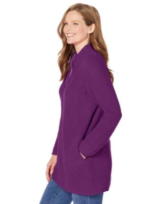 Women's Within Zip Front Shaker Cardigan