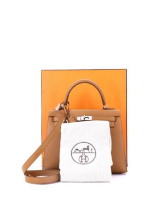 Pre-Owned HERMES Kelly 25 Handbag Verso Epsom with Palladium Hardware