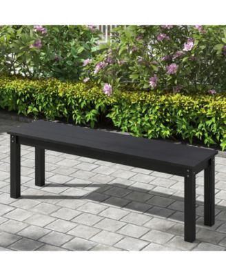 55'' HDPE Outdoor Bench for 2-3 People Weatherproof Backless Patio Garden Bench