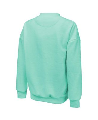 Women's Mint New York Liberty Primary Logo Drop Shoulder Tri-Blend Pullover Sweatshirt