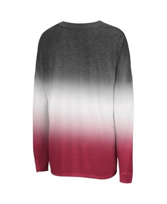 Women's Black Arkansas Razorbacks Winkle Dip Dye Long Sleeve T-Shirt