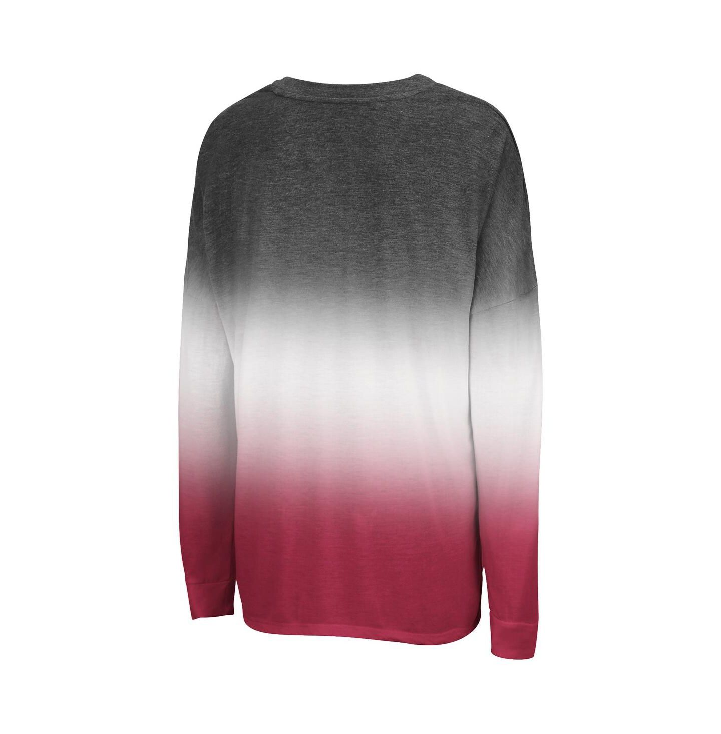Женская футболка Colosseum Black Arkansas Razorbacks Winkle Dip Dye Long Sleeve — фото 2
