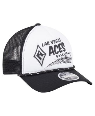 Men's and Women's&nbsp;White/Black Las Vegas Aces 9FORTY A-Frame Graphic Trucker Hat