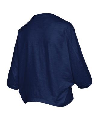 Women's Navy Penn State Nittany Lions Midi Arch Over Logo Oversized T-Shirt