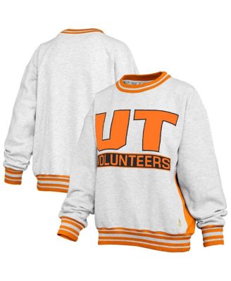 Pressbox - Women's Heather Gray/Tennessee Orange Tennessee Volunteers Endzone Crewneck Sweatshirt